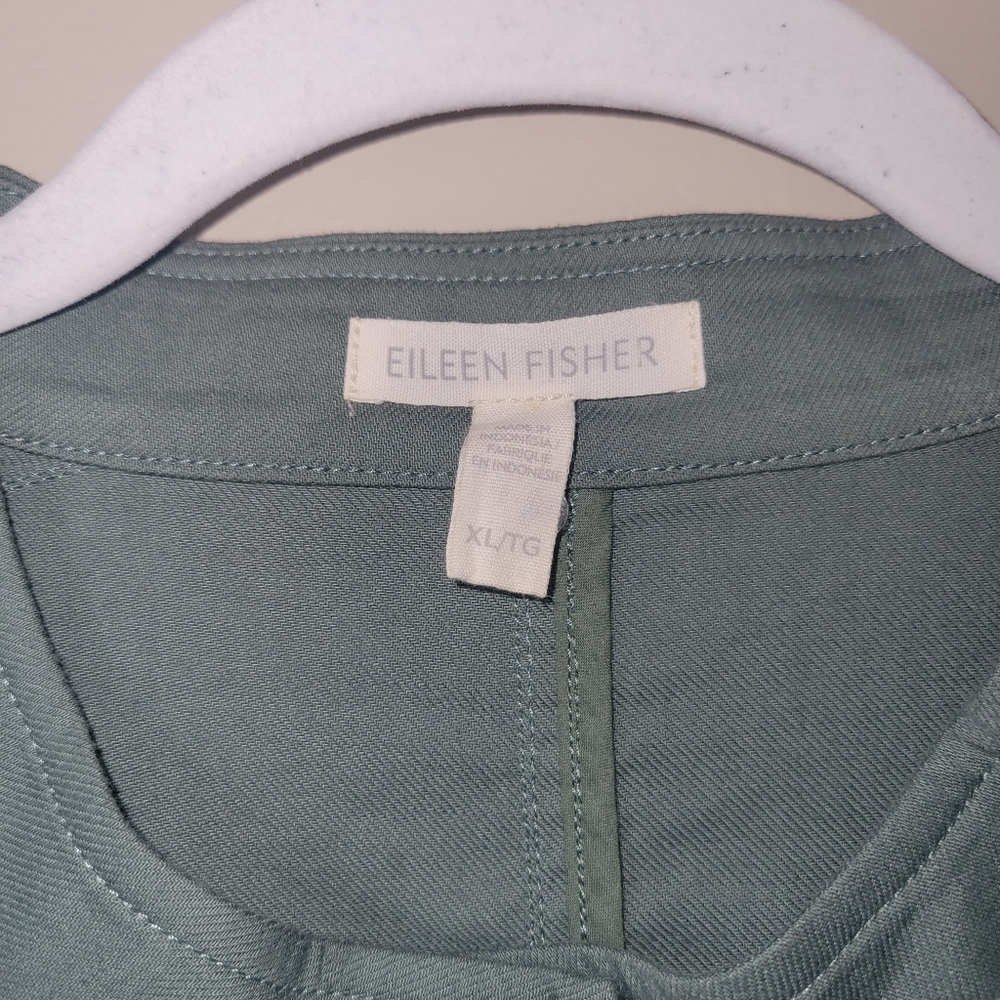 Eileen Fisher Organic Cotton Army Utility Cargo Jacket Green Size XL - Picture 3 of 7